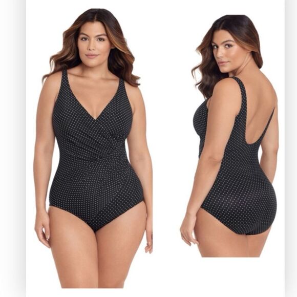 MiracleSuit Pin Point Oceanus One Piece Swimsuit NWT 20W $184 - Picture 7 of 8